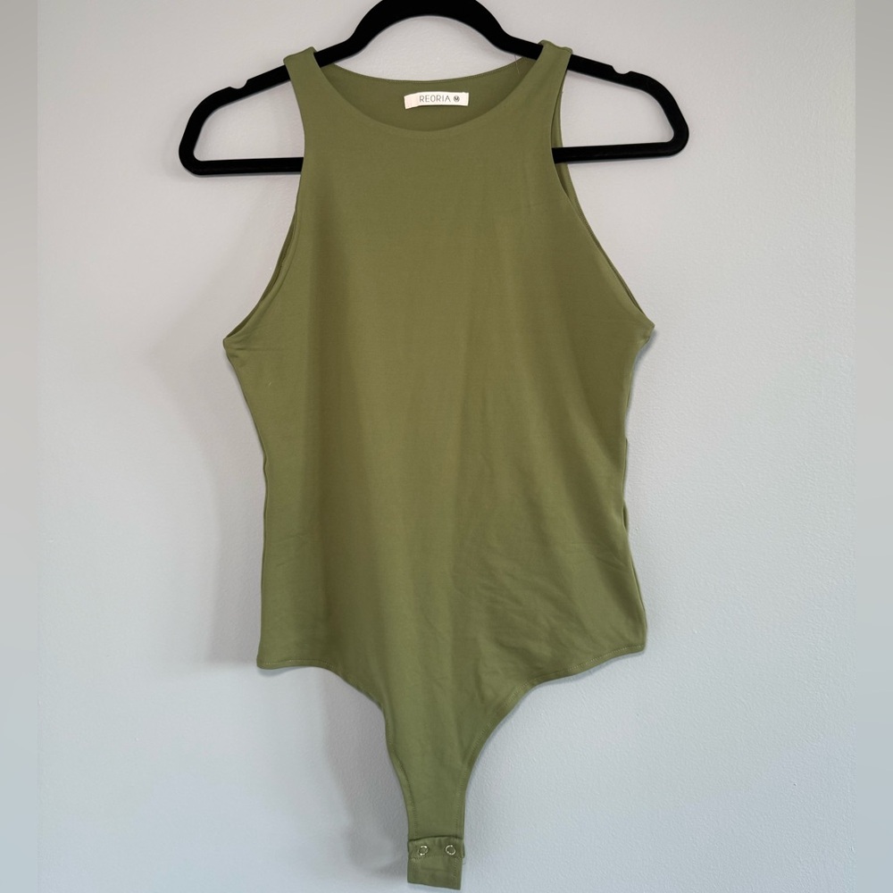 Olive Green Tank Top Bodysuit